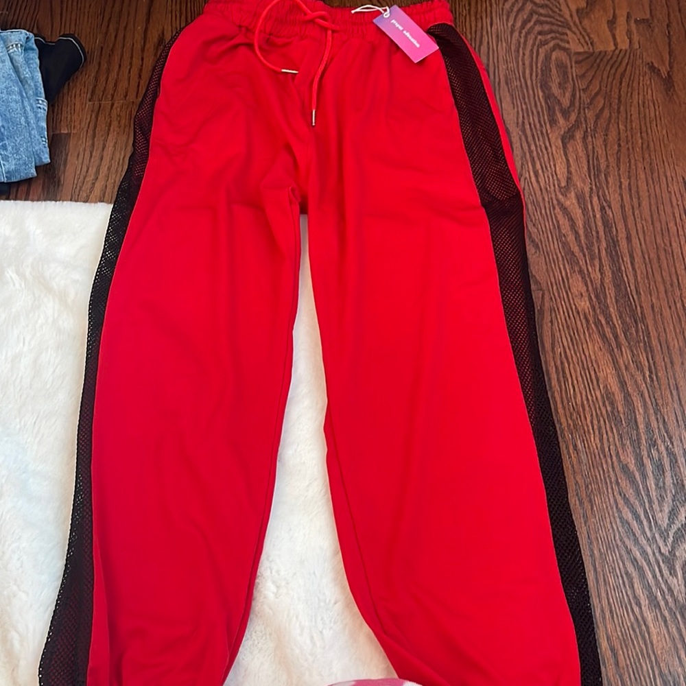 Red joggers